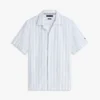 Striped Cotton-Linen Blend Camp Shirt