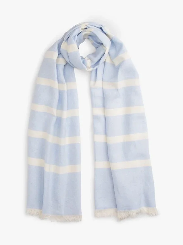Striped Cotton-Linen Blend Scarf Striped Cotton-Linen Blend Scarf