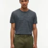 Striped Linen-Blend Pocket T-Shirt
