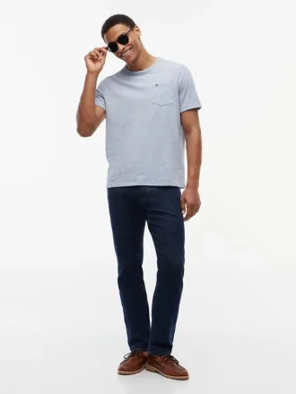 Striped Linen-Blend Pocket T-Shirt