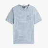 Striped Linen-Blend Pocket T-Shirt