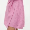 Striped Linen Mini Wrap Dress Striped Linen Mini Wrap Dress