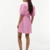 Striped Linen Mini Wrap Dress Striped Linen Mini Wrap Dress