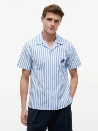 Striped Paper-Touch Camp Shirt