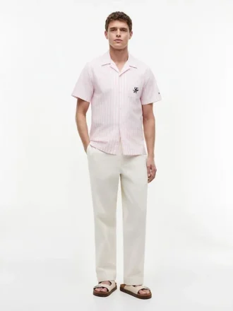 Striped Paper-Touch Camp Shirt