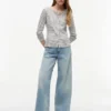 Striped Pointelle Cardigan T-Shirt Striped Pointelle Cardigan T-Shirt