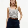 Striped Pointelle Square-Neck Tank Top Striped Pointelle Square-Neck Tank Top
