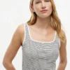 Striped Pointelle Square-Neck Tank Top Striped Pointelle Square-Neck Tank Top
