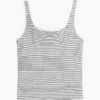 Striped Pointelle Square-Neck Tank Top Striped Pointelle Square-Neck Tank Top