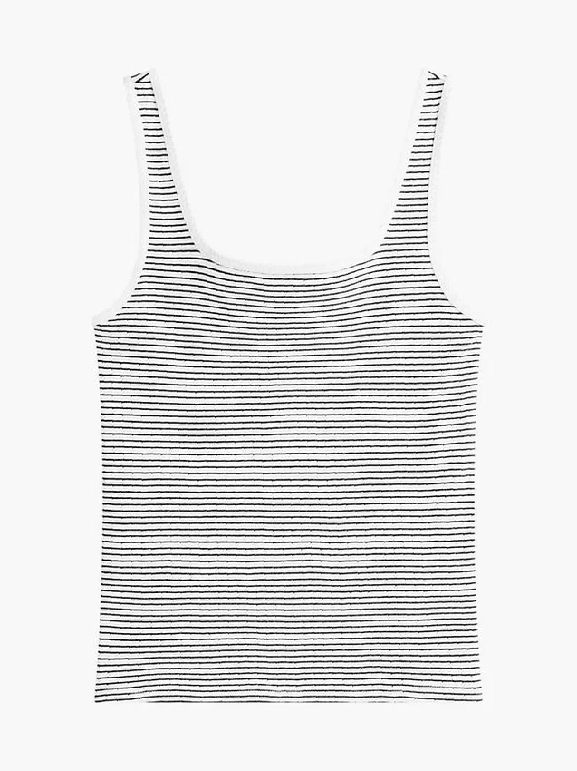 Striped Pointelle Square-Neck Tank Top Striped Pointelle Square-Neck Tank Top