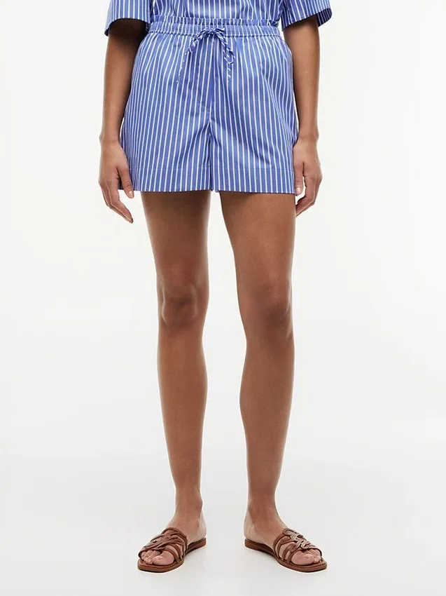Striped Poplin Pull-On Short Striped Poplin Pull-On Short