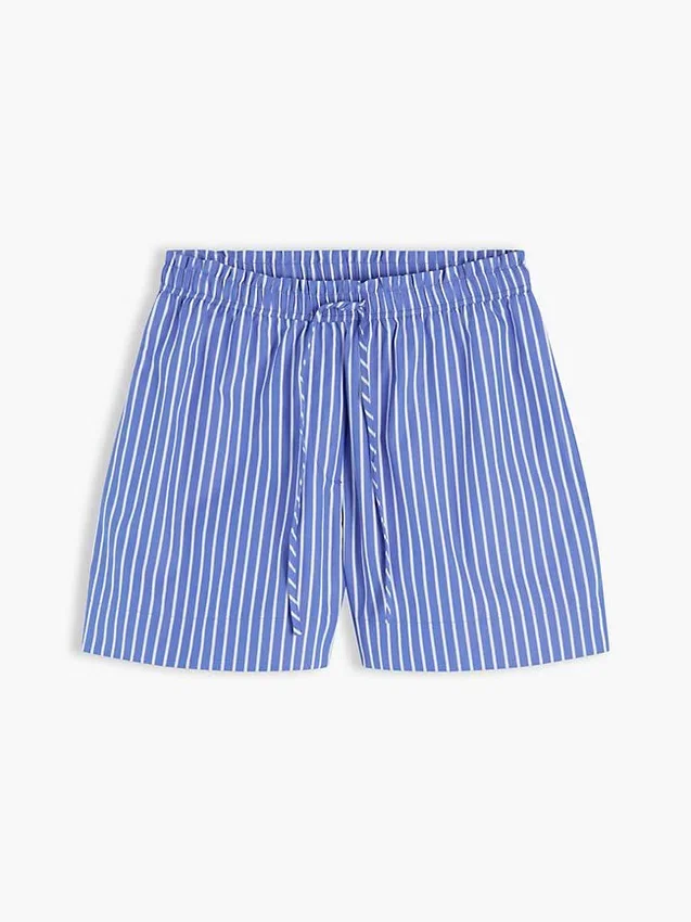 Striped Poplin Pull-On Short Striped Poplin Pull-On Short