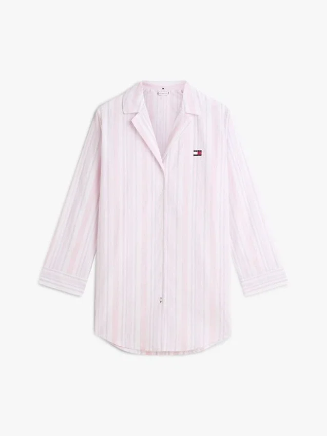 Striped Poplin Sleep Dress Striped Poplin Sleep Dress