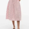 Striped Shirred Poplin Midi Skirt Striped Shirred Poplin Midi Skirt