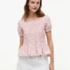 Striped Shirred Poplin Top Striped Shirred Poplin Top
