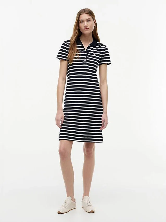 Striped Stretch Pique Polo Dress Striped Stretch Pique Polo Dress