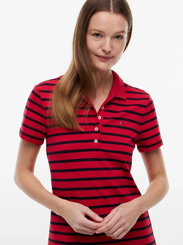 Striped Stretch Pique Polo Dress Striped Stretch Pique Polo Dress