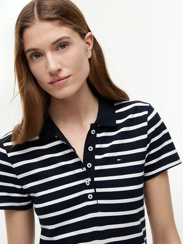 Striped Stretch Pique Polo Dress Striped Stretch Pique Polo Dress