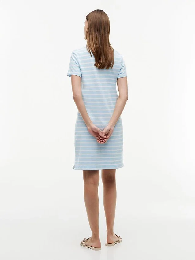 Striped Stretch Pique Polo Dress Striped Stretch Pique Polo Dress