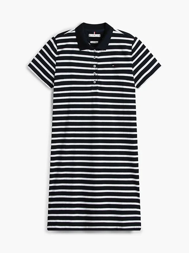 Striped Stretch Pique Polo Dress Striped Stretch Pique Polo Dress