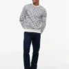 Striped Terry Crewneck Sweatshirt