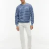 Striped Terry Crewneck Sweatshirt