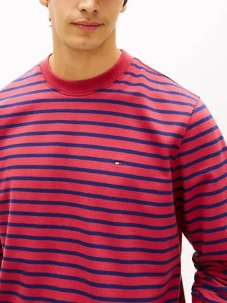 Striped Terry Crewneck Sweatshirt