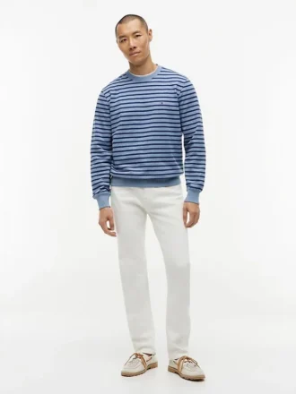 Striped Terry Crewneck Sweatshirt