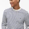 Striped Terry Crewneck Sweatshirt