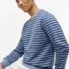 Striped Terry Crewneck Sweatshirt