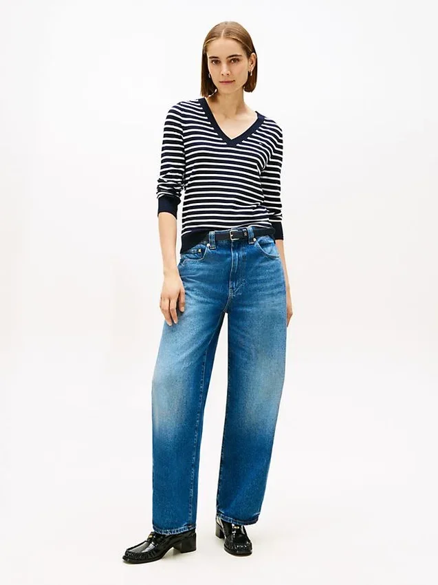 Striped V-Neck Sweater Striped V-Neck Sweater