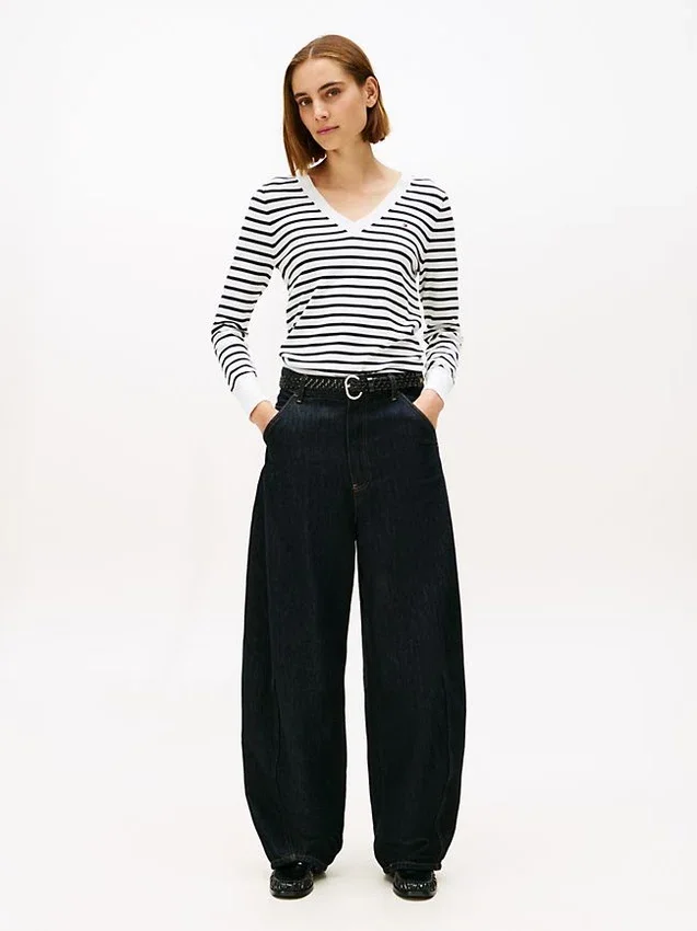 Striped V-Neck Sweater Striped V-Neck Sweater