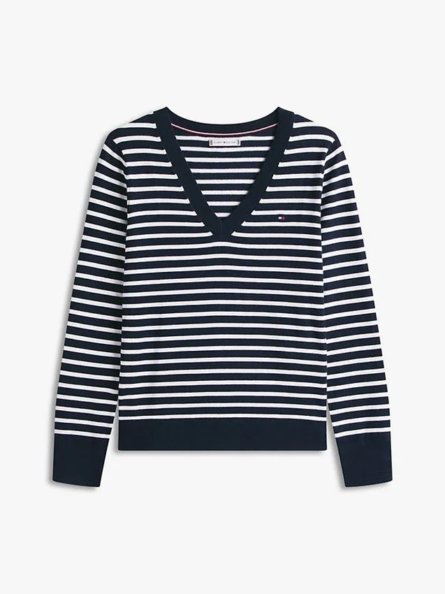Striped V-Neck Sweater Striped V-Neck Sweater