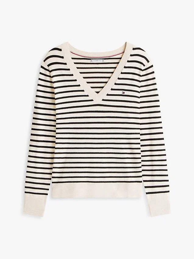 Striped V-Neck Sweater Striped V-Neck Sweater