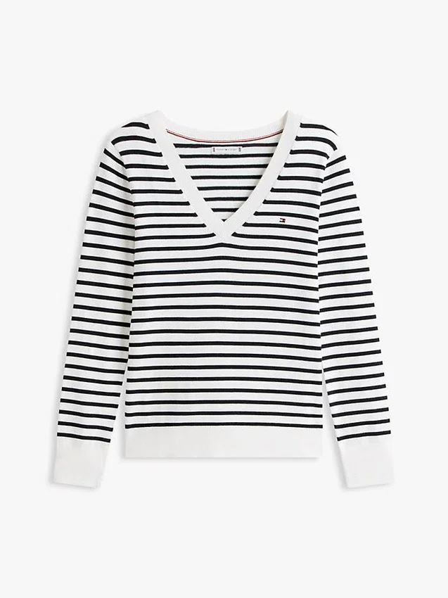 Striped V-Neck Sweater Striped V-Neck Sweater