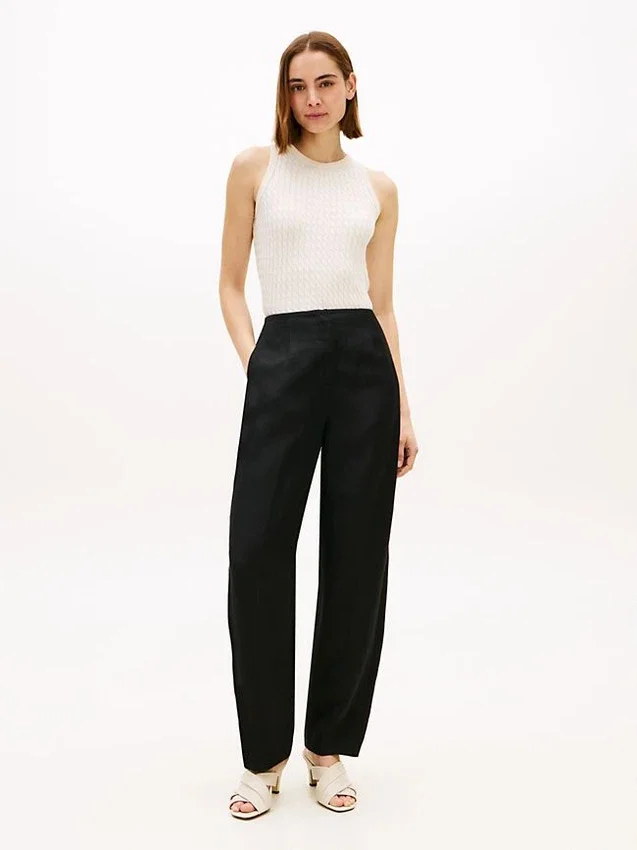 Tailored Linen-Blend Barrel Pant Tailored Linen-Blend Barrel Pant