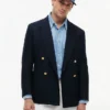 Textured Cotton-Wool Blend Blazer Textured Cotton-Wool Blend Blazer