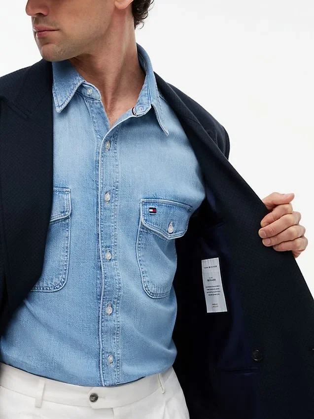 Textured Cotton-Wool Blend Blazer Textured Cotton-Wool Blend Blazer