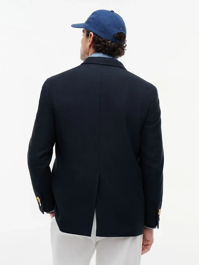 Textured Cotton-Wool Blend Blazer Textured Cotton-Wool Blend Blazer