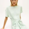 Tie-Front Slub Cotton Midi T-Shirt Dress Tie-Front Slub Cotton Midi T-Shirt Dress