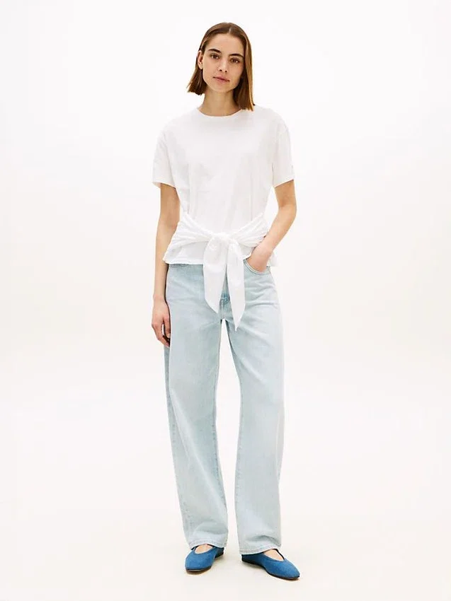 Tie-Front Slub Cotton T-Shirt Tie-Front Slub Cotton T-Shirt