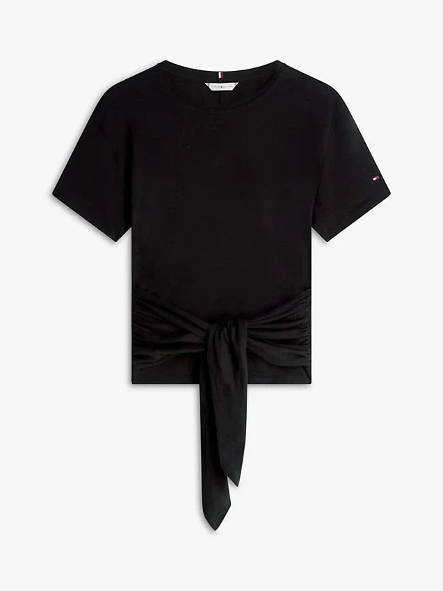Tie-Front Slub Cotton T-Shirt Tie-Front Slub Cotton T-Shirt
