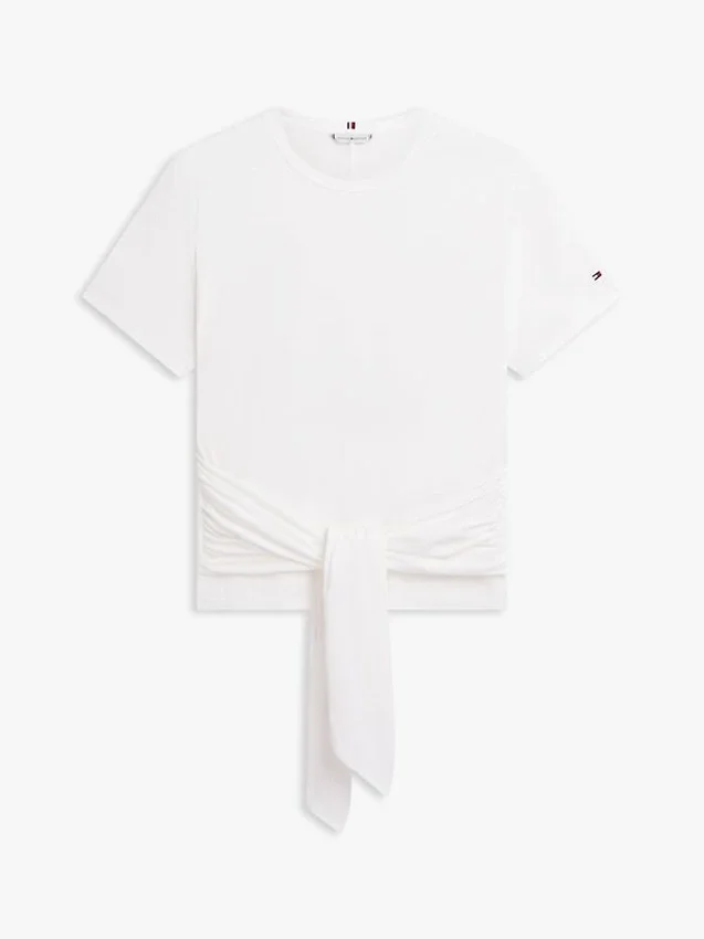 Tie-Front Slub Cotton T-Shirt Tie-Front Slub Cotton T-Shirt
