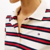 Tie-Front Stripe Stretch Pique Polo Tie-Front Stripe Stretch Pique Polo