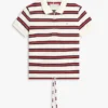 Tie-Front Stripe Stretch Pique Polo Tie-Front Stripe Stretch Pique Polo