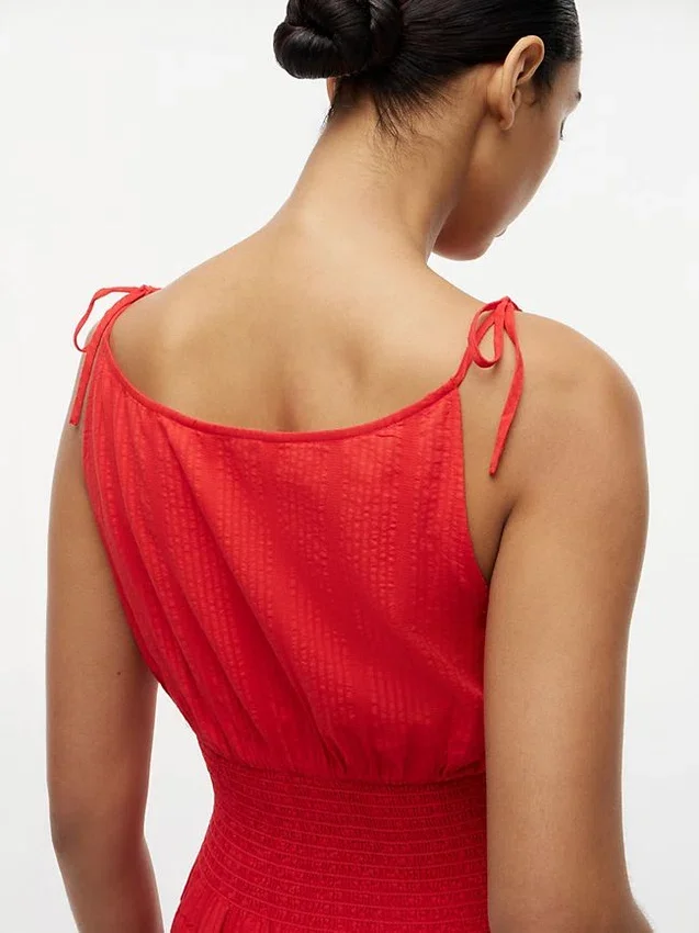 Tiered Seersucker Midi Dress Tiered Seersucker Midi Dress