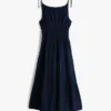 Tiered Seersucker Midi Dress
