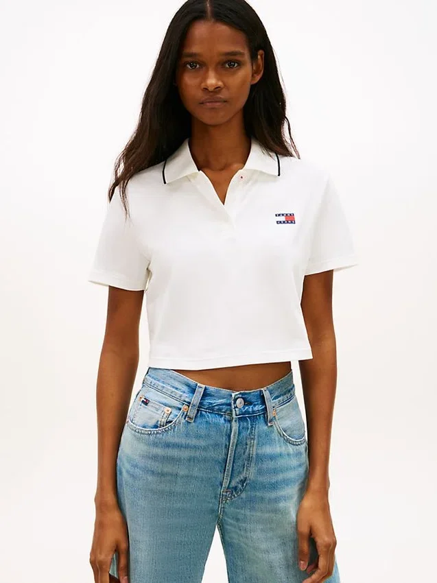 Tommy Jeans Cropped Boxy Fit Polo Tommy Jeans Cropped Boxy Fit Polo