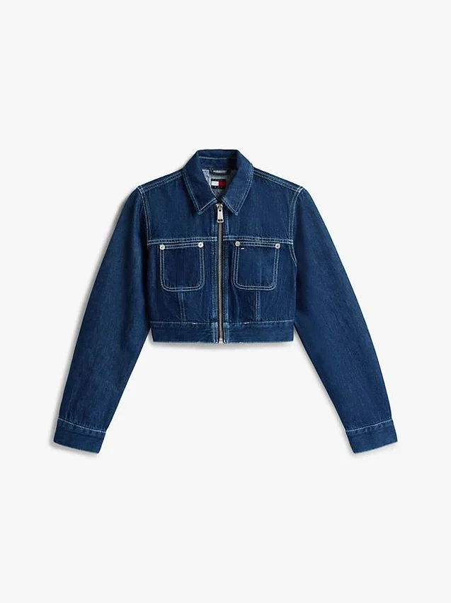 Tommy Jeans Cropped Denim Zip Jacket Tommy Jeans Cropped Denim Zip Jacket