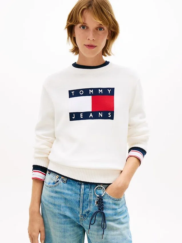 Tommy Jeans Flag Logo Tipped Sweater Tommy Jeans Flag Logo Tipped Sweater